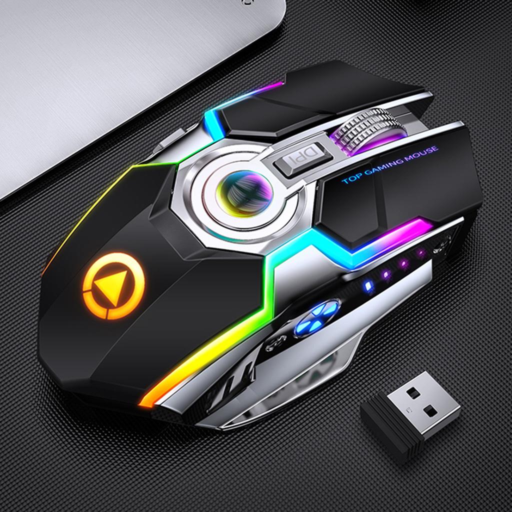 Wireless Mouse 2.4G Cordless Computer Mouse with USB Receiver Portable Mobile Mouse Optical Office Mice 3-Level DPI, 7 Buttons for Notebook, PC