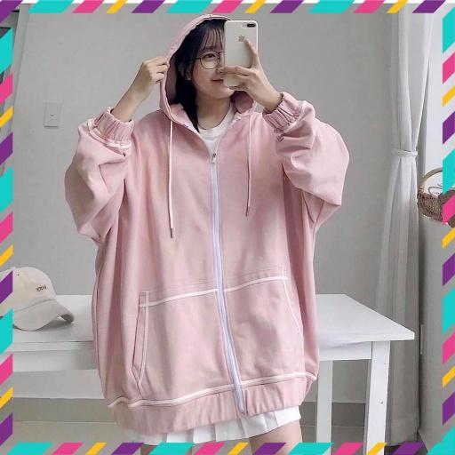 Áo Khoác Hoodie Nữ Khóa Kéo Tay Bồng Nỉ Có Mũ A82.G044