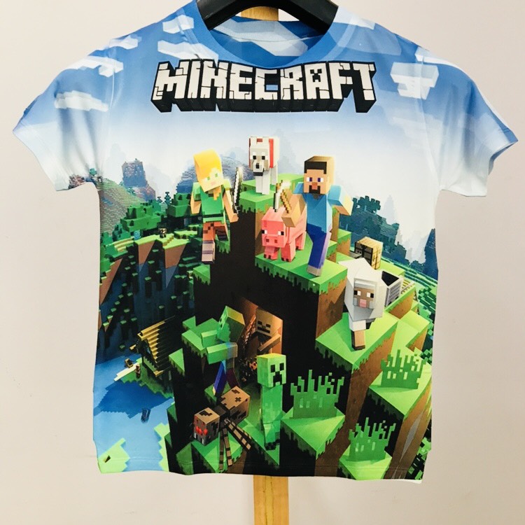 Áo thun 3D Minecraft cho bé trai