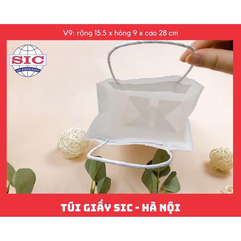 100 CHIẾC TÚI GIẤY KRAFT V9: 15.5x9x28 CÓ QUAI