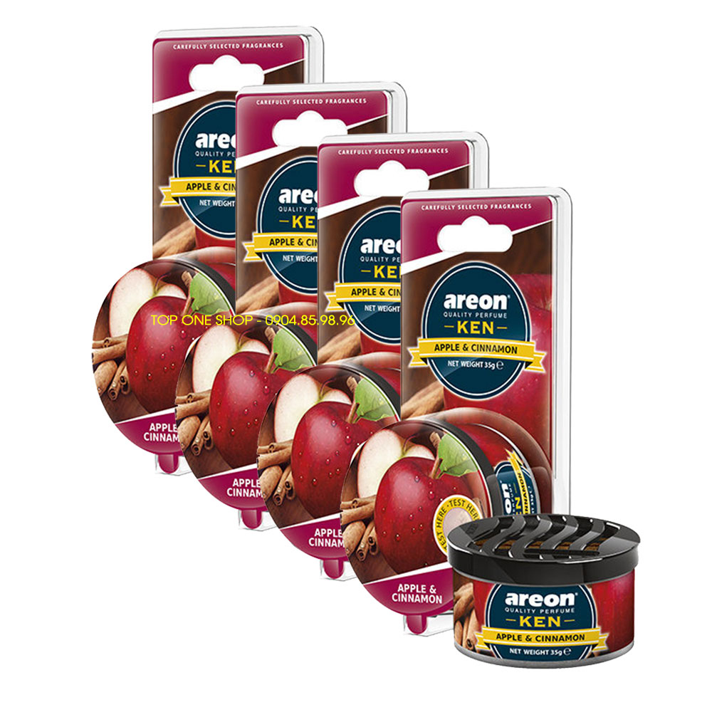 Sáp Thơm Ô Tô Hương Táo Quế Areon Ken Apple &Amp; Cinnamon - Nhập Khẩu Bulgaria