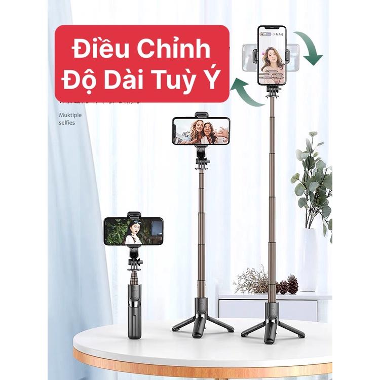 Gậy Chụp Ảnh Selfie Kèm Điều Khiển Từ Xa Remote Kiêm Tripod Giá Đỡ Điện Thoại -