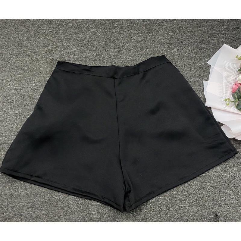 Quần Short Ngắn Vải Tapta Lưng Thun Khoá Sườn 2 Màu Dễ Phối Hợp