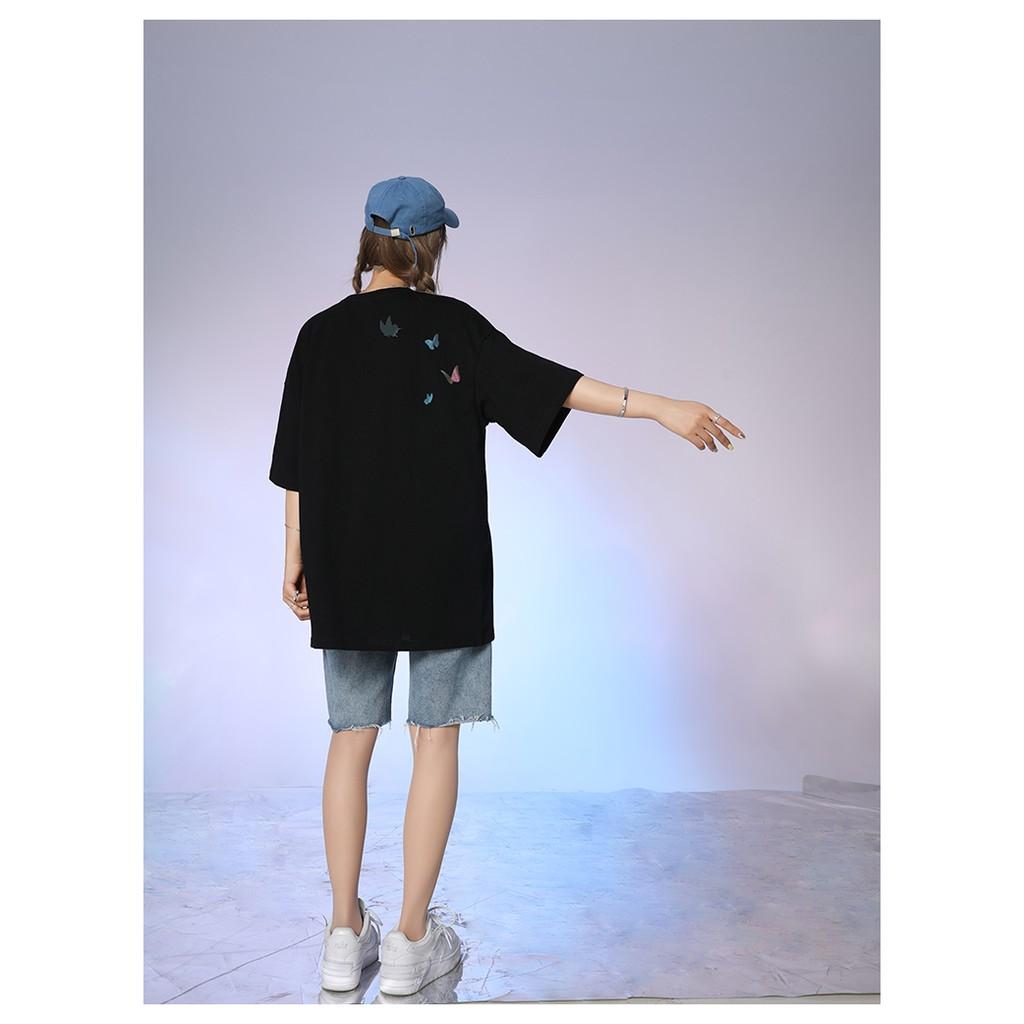 Áo thun phản quang tay lỡ CoolZ phông Unisex nam nữ Cotton oversize form rộng hình butterfly CZ050