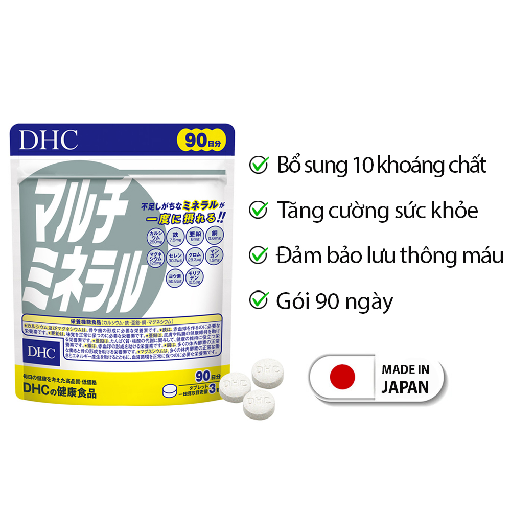 Viên uống Khoáng tổng hợp DHC Nhật Bản DHC tăng cường sức khỏe 90 ngày JN-DHC-MIN90