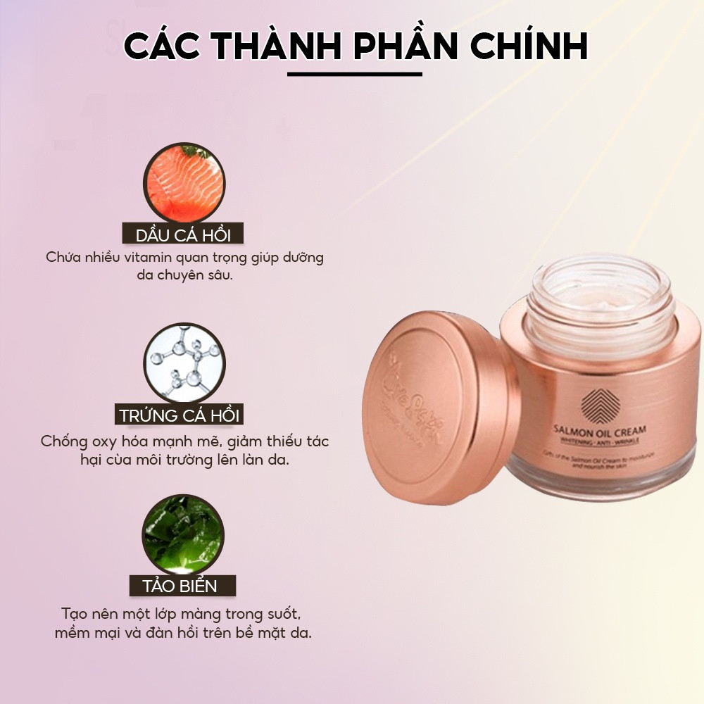 Kem Dưỡng Trắng Da Chiết Xuất Cá Hồi Salmon Oil Cream Cre8Skin 80g