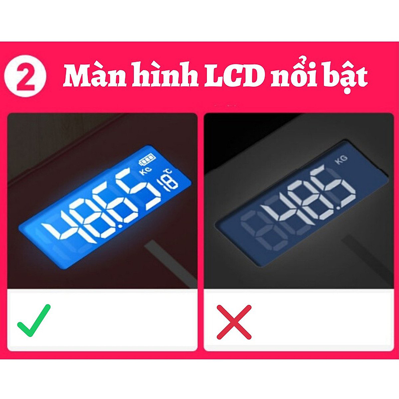 Cân Sức Khỏe Điện Tử Hình Chữ Thập - Màn LCD (Tặng Kèm 2 Pin)