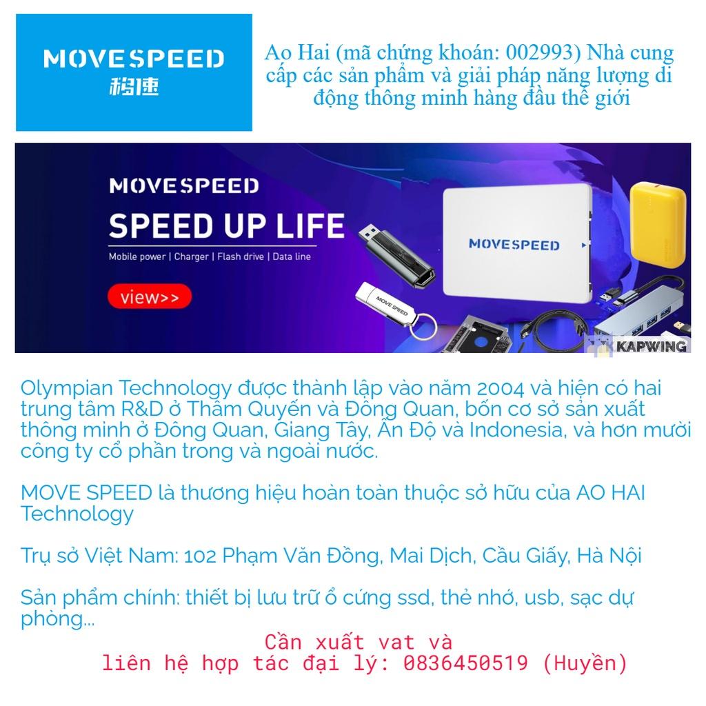 Sạc dự phòng Move Speed 10000mah YSBQ10 mini 20w, sạc dự phòng hỗ trợ 2 cổng sạc nhanh PD - QC 3.0  - hàng chính hãng