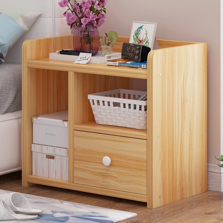 Tủ đầu giường 3 ngăn bằng gỗ tiện dụng, kệ để đồ đa năng chịu nước chống mọt