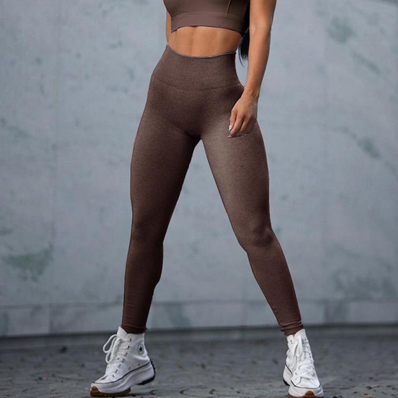 Thể thao Thể thao quần legging Phụ nữ Phòng tập thể dục liền mạch Chạy Yoga Sportswear High eo đẩy lên quần slim slim chạy bộ quần legging nữ Color: Black Size: XL