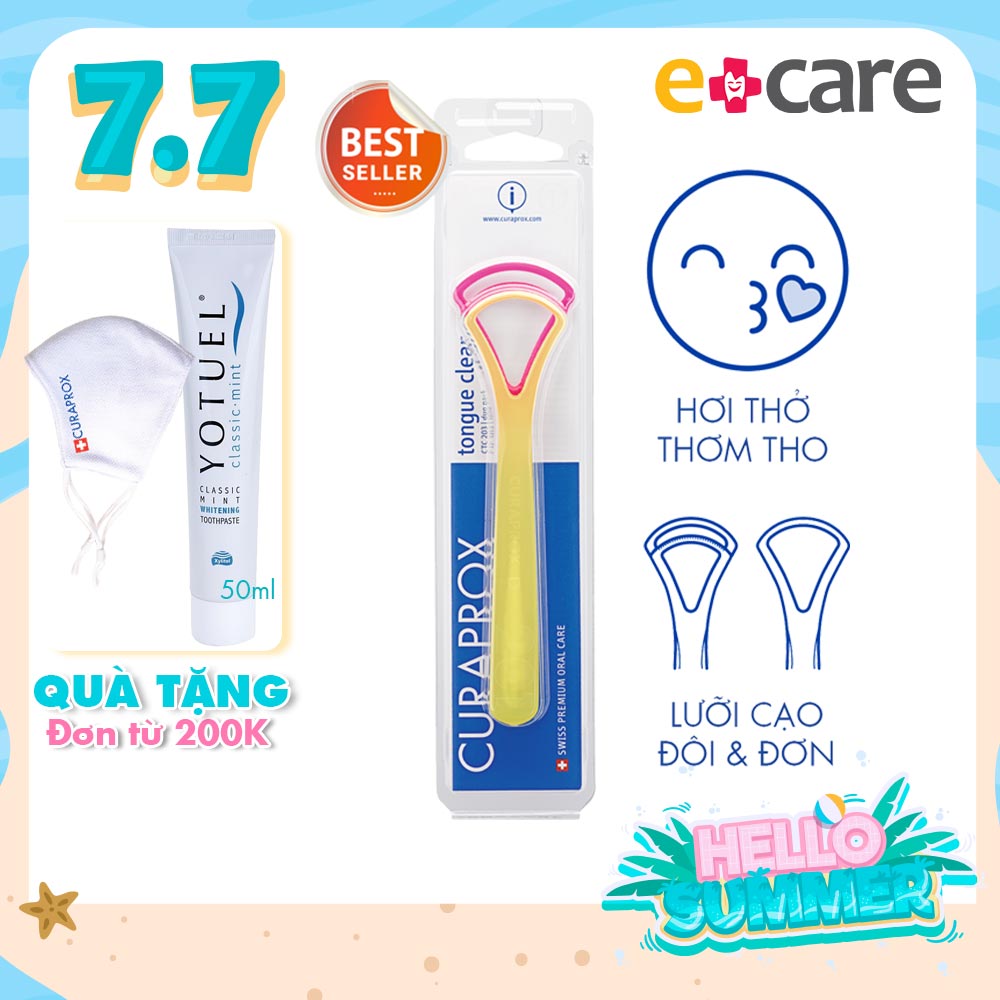 Bộ 2 dụng cụ vệ sinh lưỡi Curaprox CTC 203 Thụy Sĩ