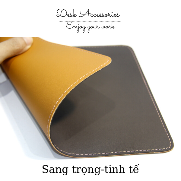 Lót Chuột 2 Mặt Da Mouse Pad  25x22 cm May Bo Viền Tinh Tế Da Mềm Bền Đẹp