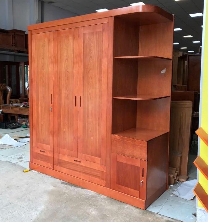 Tủ đựng đồ mẫu hiện đại , TỦ QUẦN ÁO GỖ XOAN ĐÀO 3 CÁNH KÈM KỆ TRANG TRÍ