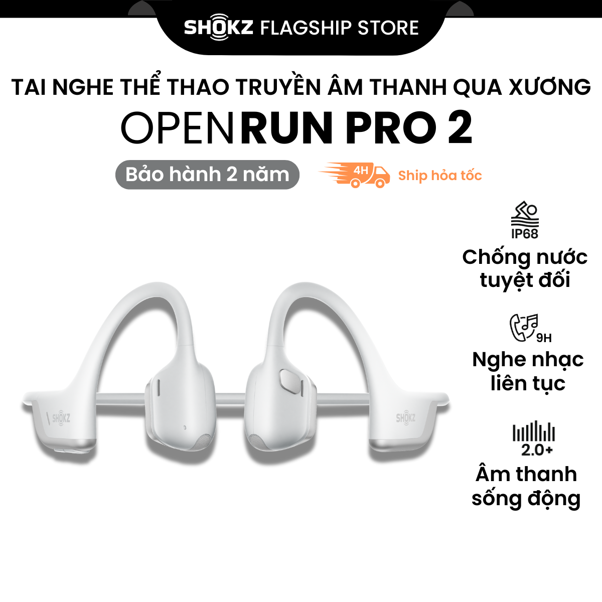[MỚI] Tai Nghe Bluetooth Thể Thao Truyền Âm Thanh Qua Xương SHOKZ OPENRUN PRO 2 S820 - Bảo Hành 2 Năm - Hàng Chính Hãng
