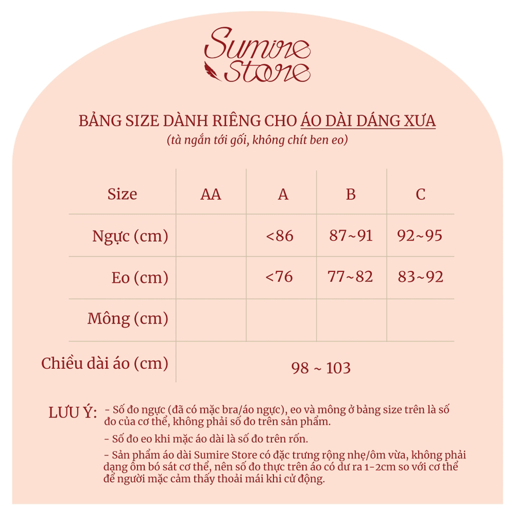 Sumire Store Áo dài Dáng xưa Yên Xuân Đỏ đất