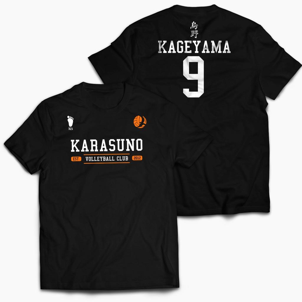 Áo thun Haikyuu Karasuno T shirt Hinata Tsukishima Cosplay Kageyama