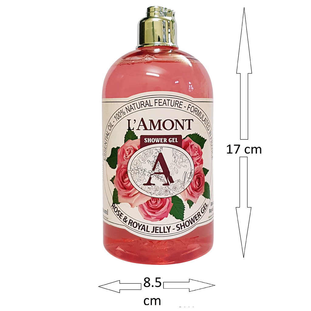 Combo 2 Sữa Tắm L'amont En Provence Rose Shower Gel (Hoa Hồng) và Strawberry Shower Gel (Dâu Tây) 500ml/chai