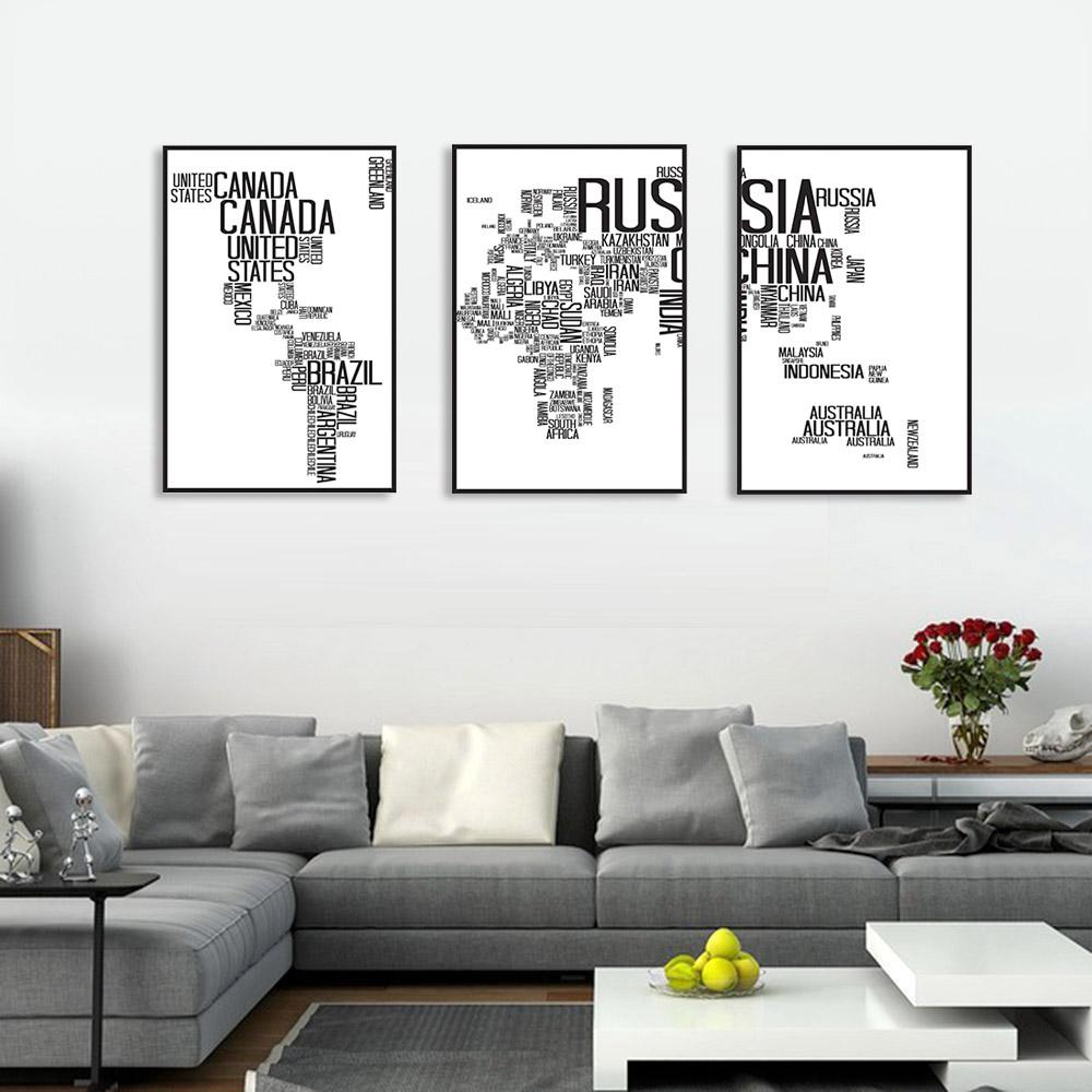 Bộ 3 tranh canvas bản đồ ADH0071
