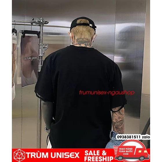 Áo thun unisex áo phông nam rộng longline dây sợi kèm áo thật vải cotton Trùm Unisex Phillipstore