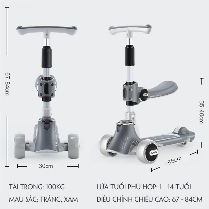 XE TRƯỢT SCOOTER CAO CẤP G22 VỚI THIẾT KẾ HIỆN ĐẠI AN TOÀN CHO BÉ