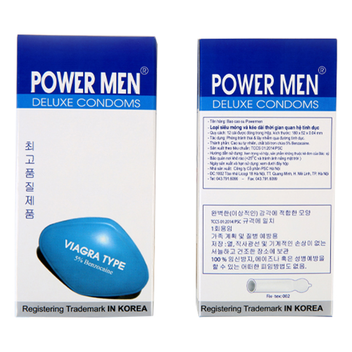 Bao cao su Powermen hộp 12 chiếc và Longer Plus 3 Chiếc