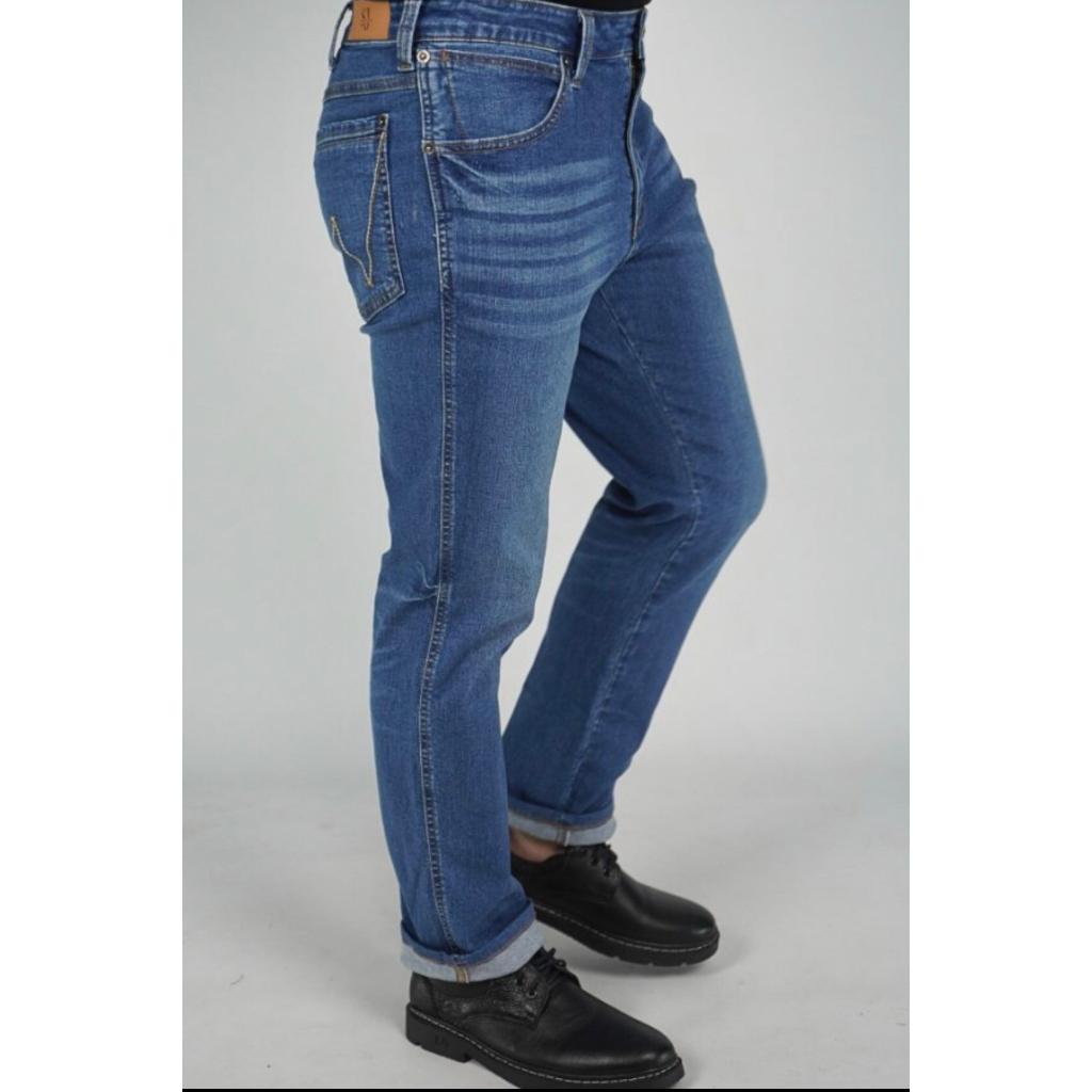 Quần Jean slim straight NAM Q10 màu xám Đen, Quần bò Nam Ôm Đứng, Chất vải co giãn Cao Cấp, Trẻ Trung | Samma Jeans - Xanh đen