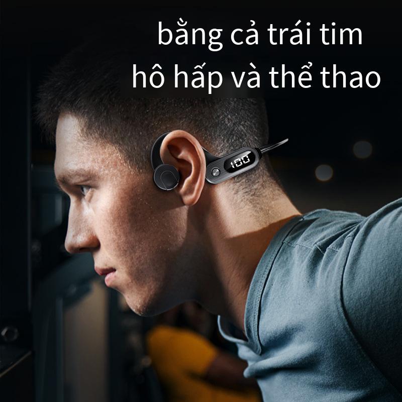 Tai nghe bluetooth mới giá thấp nhất âm thanh nổi dẫn truyền xương 5.3 với màn hình kỹ thuật số không phải tai nghe thể thao trong tai thẻ cắm không dây chống thấm nước