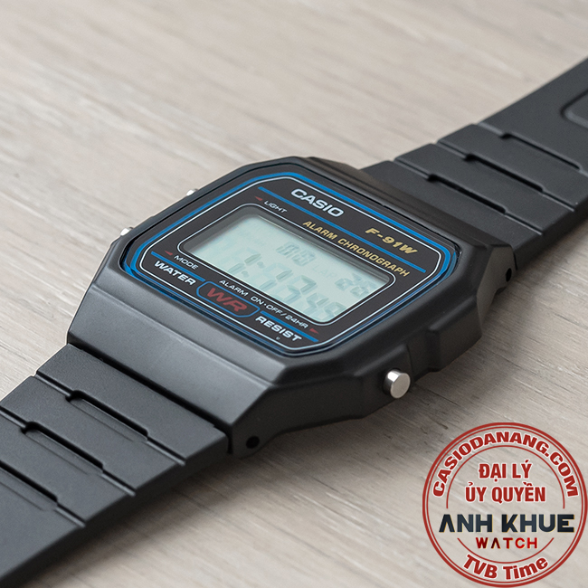 Đồng hồ nam dây nhựa Casio Standard chính hãng F-91W-1DG