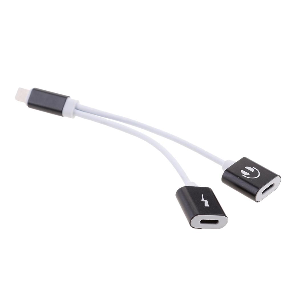 2 in 1 Headphones Jack Charger & Audio Splitter Adapter for