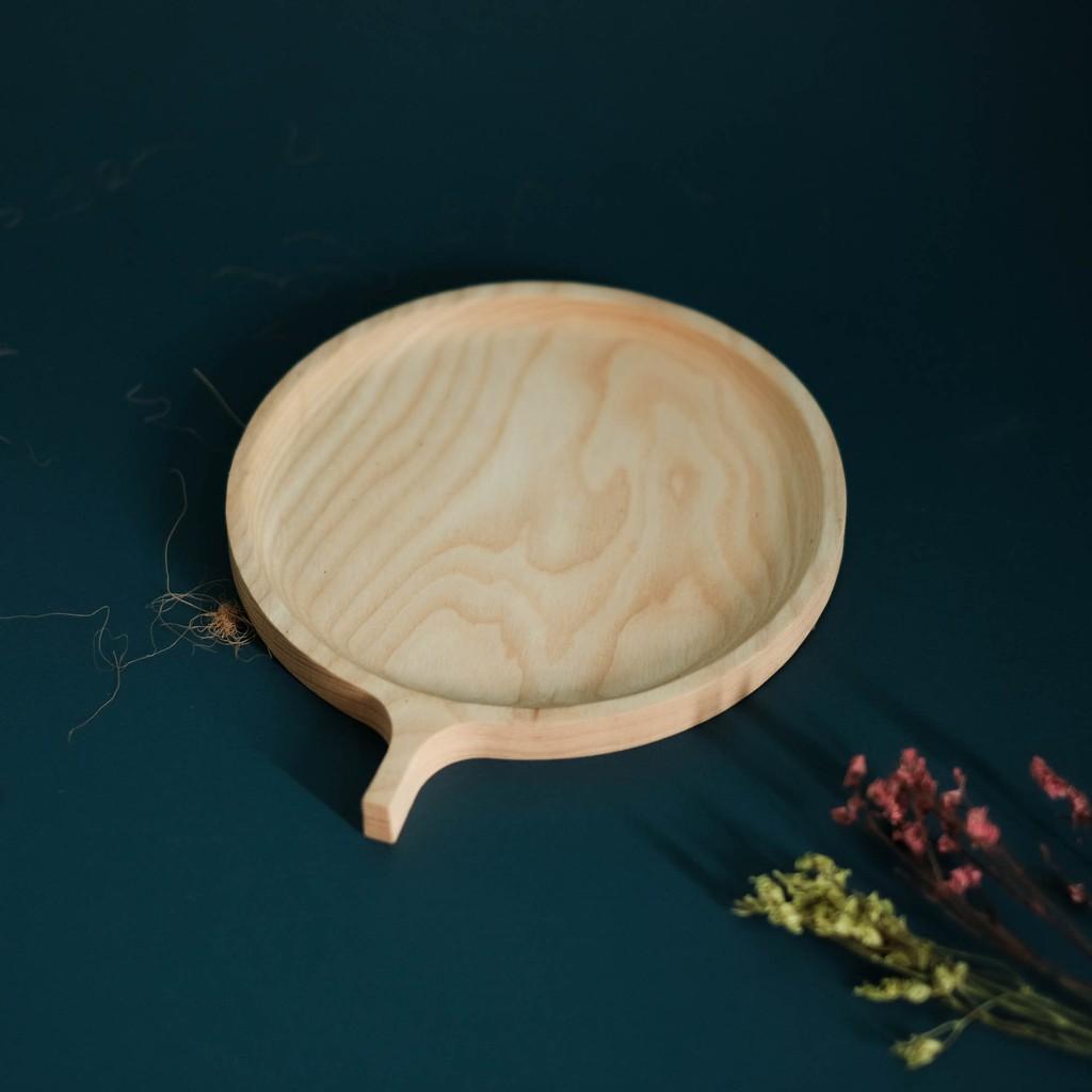 Bộ 3 Khay gỗ tròn tay cầm - Khay gỗ tần bì - woodentray