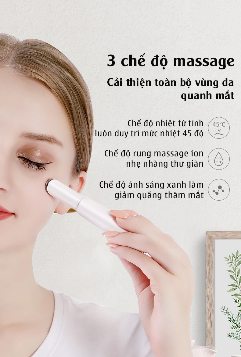 Máy Massage Mắt Trị Quầng Thâm Mắt RULAX Cầm Tay Đa Năng, Chế Độ Rung, Nhiệt Giúp Chống Lão Hóa, Tan Bọng Mắt Và Mỏi Mắt