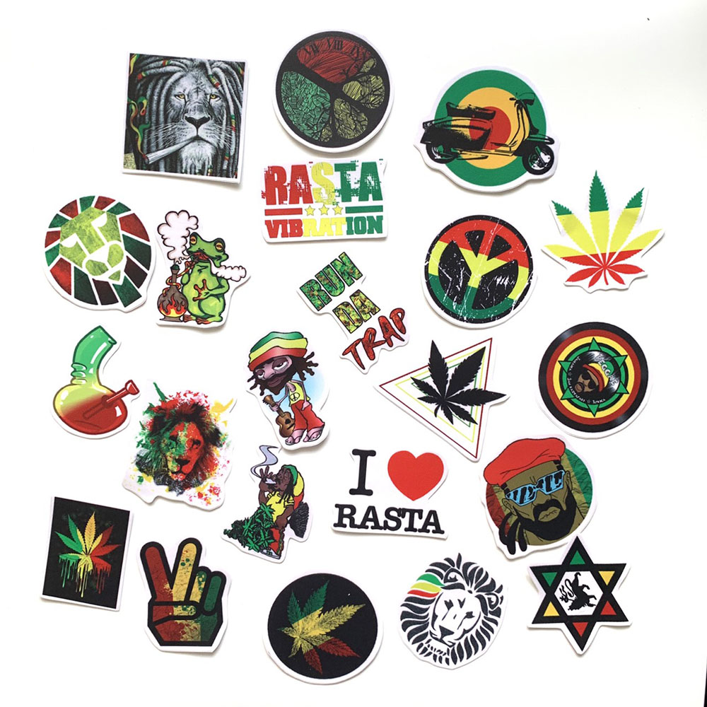 Bộ 20 Sticker Rasta Rastafari (2020) Hình Dán Chống Nước Decal Chất Lượng Cao Trang Trí Va Li Du Lịch, Xe Đạp, Xe Máy, Laptop, Nón Bảo Hiểm, Máy Tính Học Sinh, Tủ Quần Áo, Nắp Lưng Điện Thoại