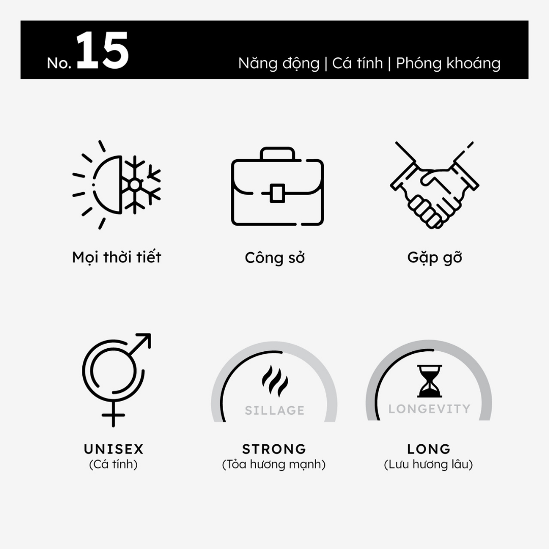 Nước hoa unisex năng động, cá tính, phóng khoáng No.15 (Lemon Cedar) Morra - dạng xịt