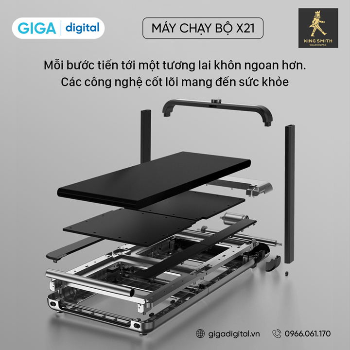 Máy chạy bộ thông minh Kingsmith X21 Bản Quốc Tế (WalkingPad Treadmill X21) - TRX21F Hàng Chính Hãng