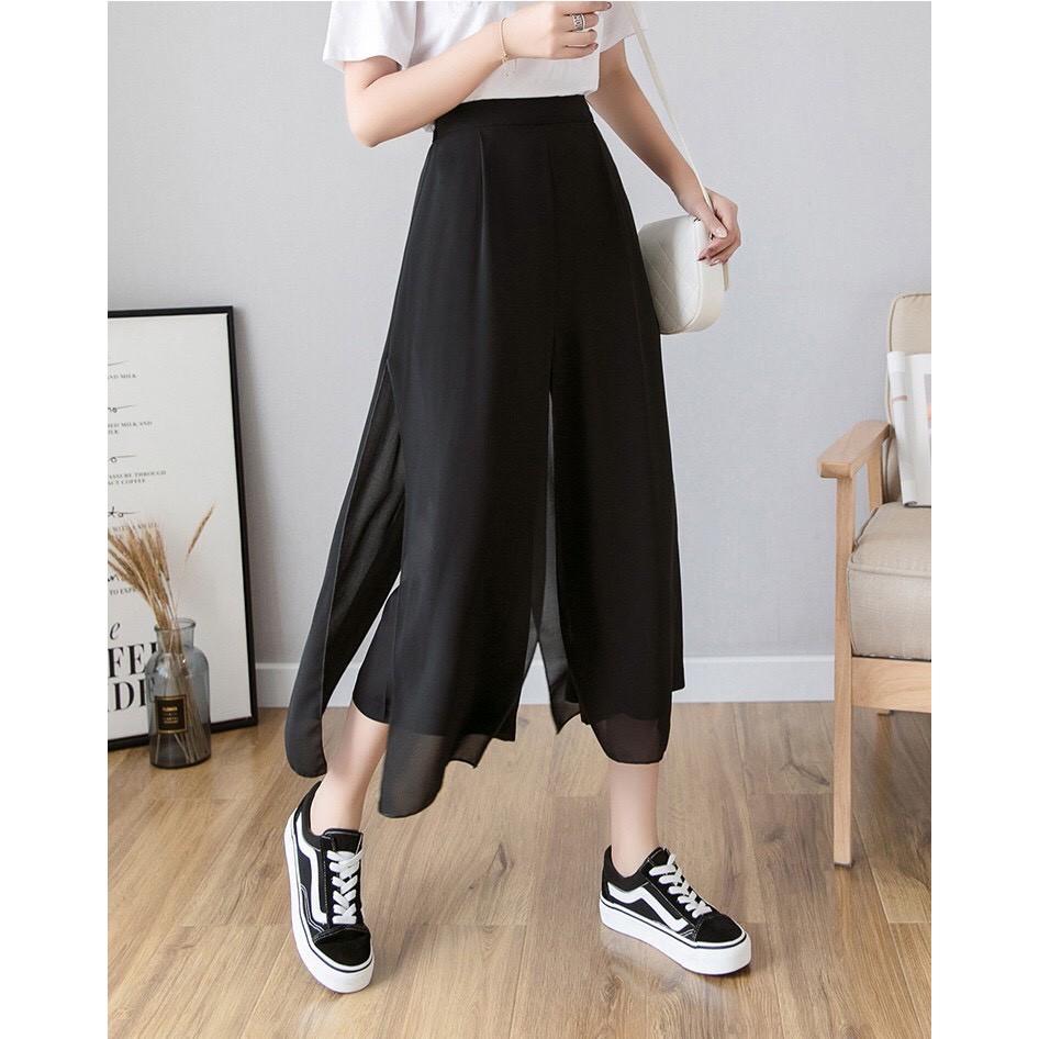 Quần voan ống rộng thời trang, quần culottes