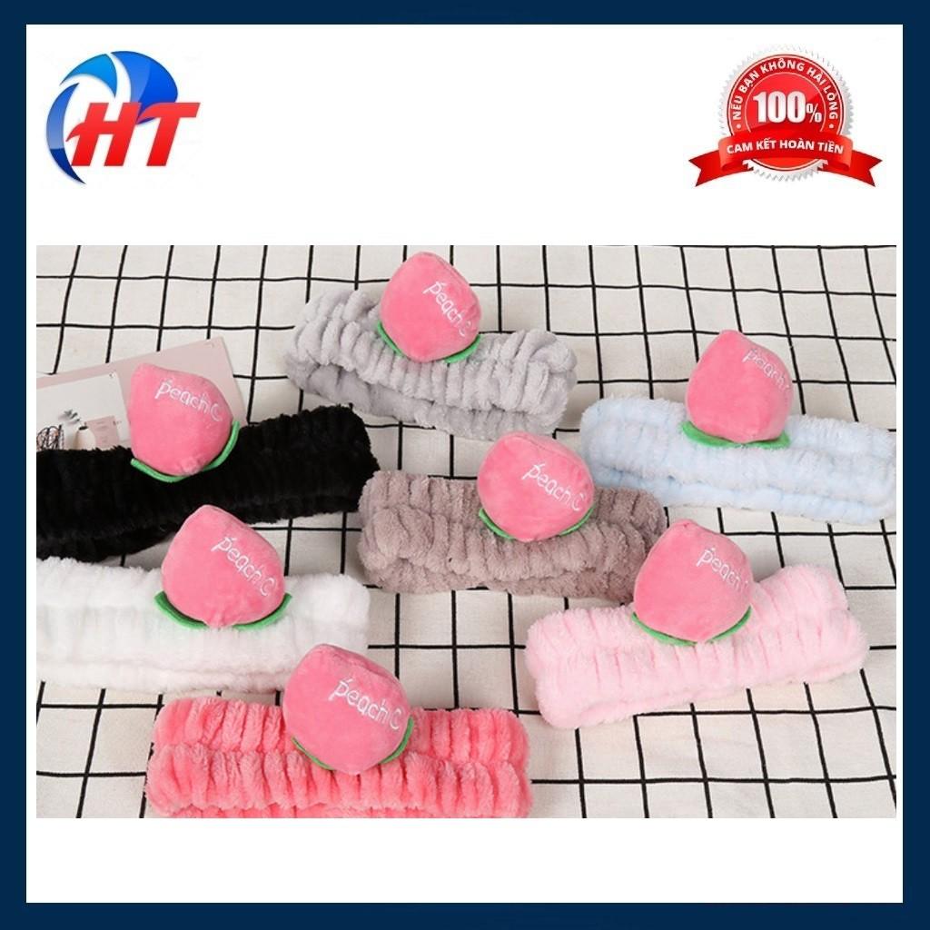 Băng đô turban quả đào 3D vải bông xù