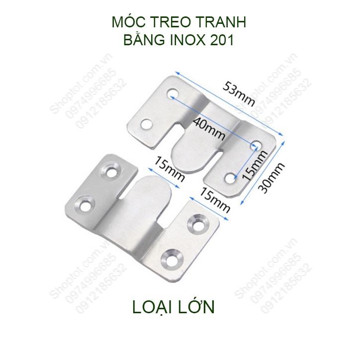 4 miếng (2 bộ) móc treo tranh bằng inox 201, có loại lớn nhỏ tùy chọn