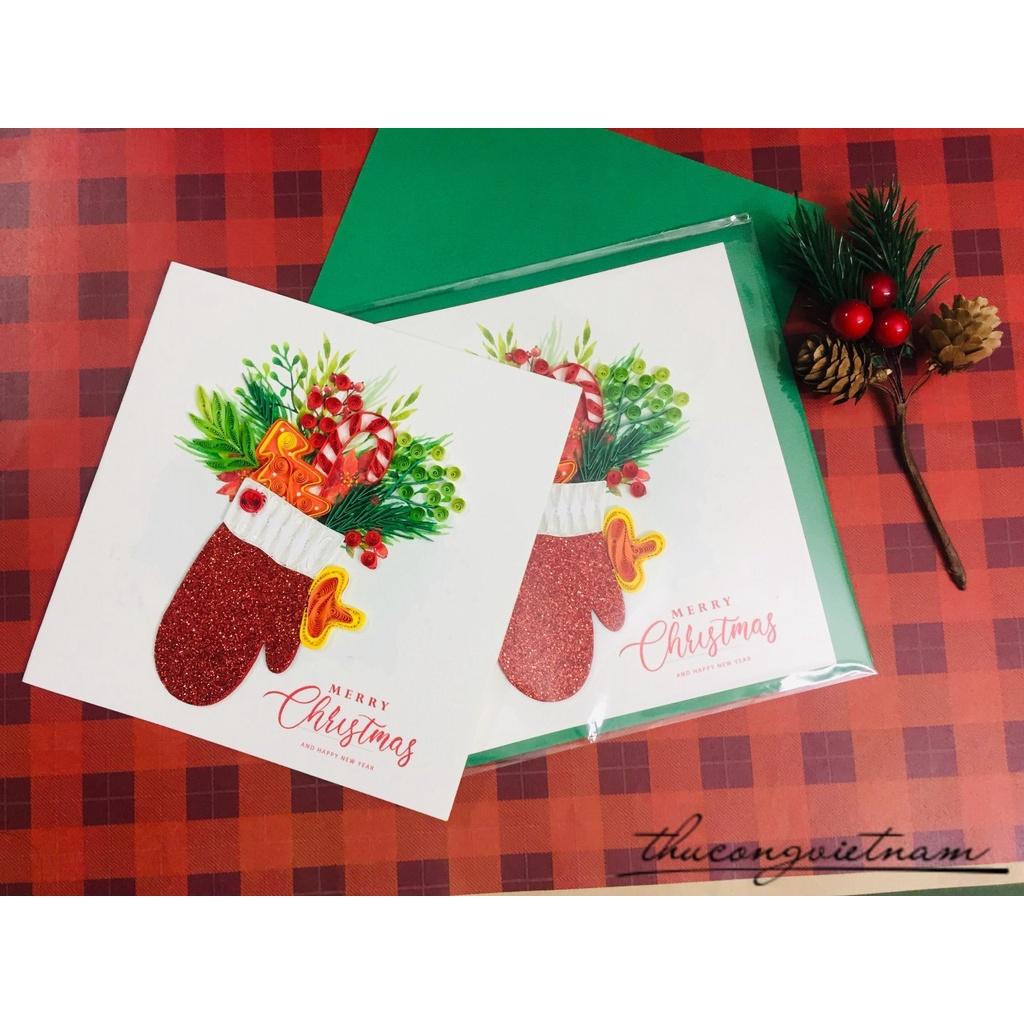 Thiệp Quilling Giáng Sinh 15x15cm