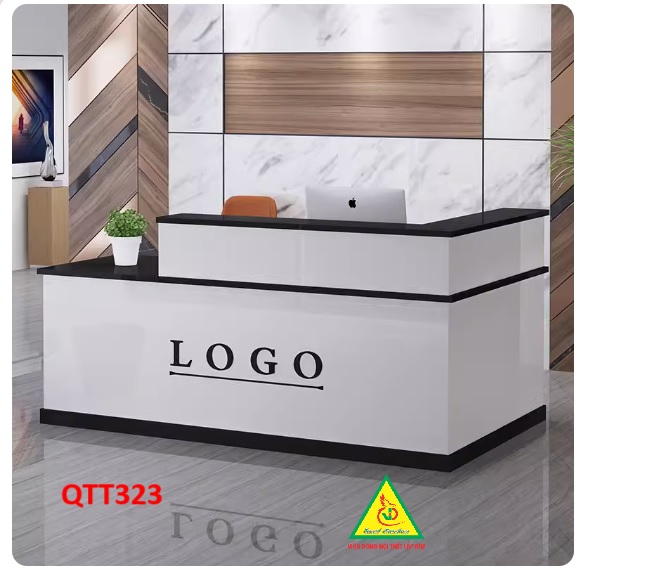Hình ảnh Bàn lễ tân, quầy bán hàng, bàn dịch vụ thương mại đơn giản và hiện đại QTT323