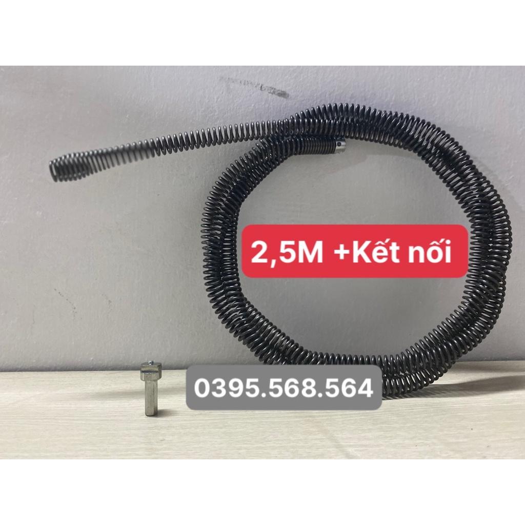 Dây thông tắc cống 2,5 + kết nối máy khoan