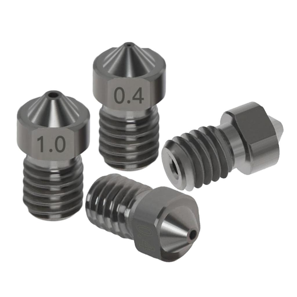 4 Packs 3D Printer 0.2 0.3 0.4 0.5 0.6 1.0mm V6 Nozzles 1.75mm Filament