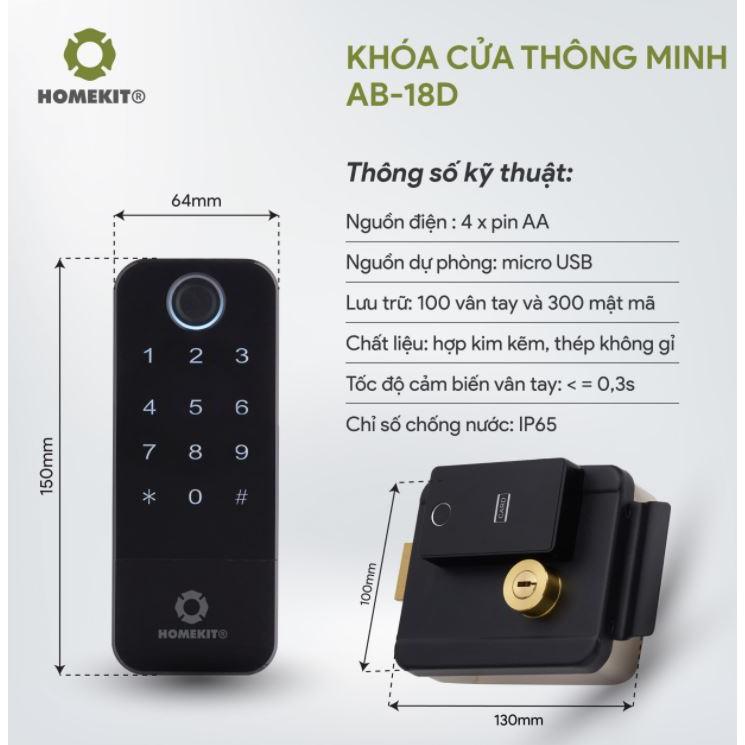 Khóa cửa cổng thông minh 2 chiều AB-18D