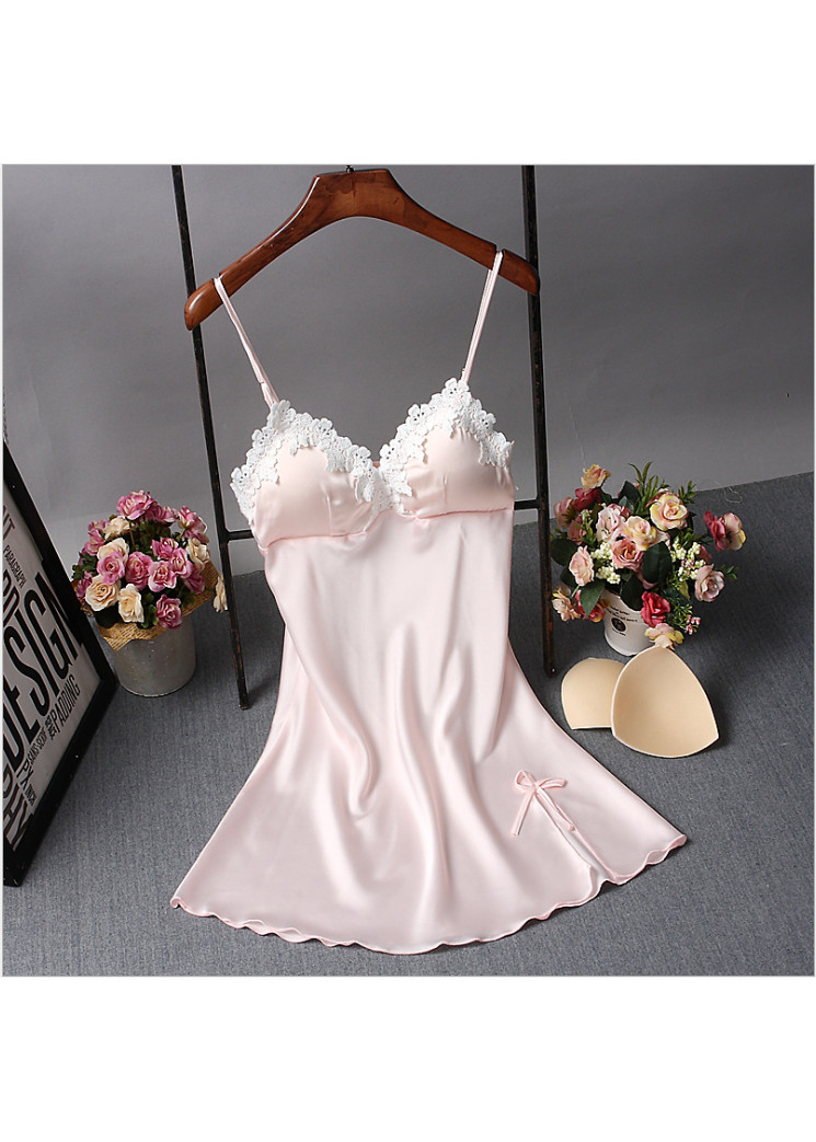 Đầm váy ngủ nữ cổ V ôm ngực đắp ren - Sang trọng quyến rũ - DNN002