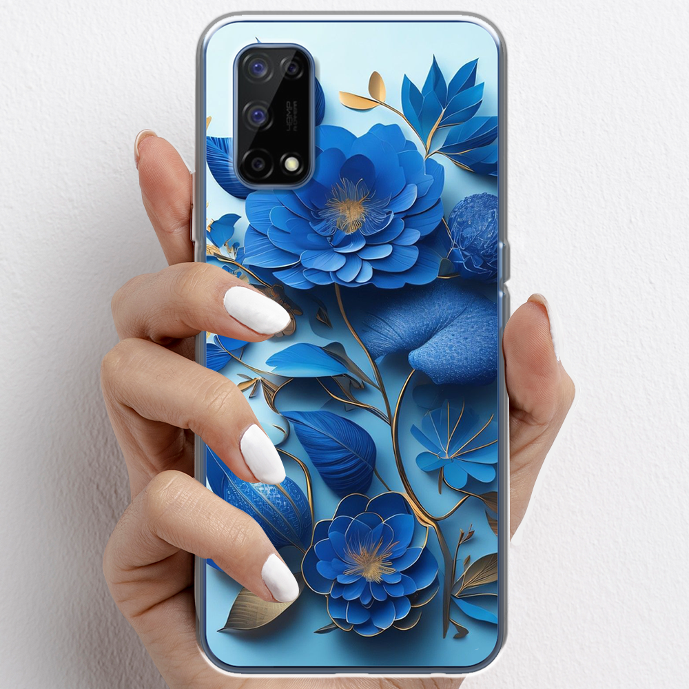 Ốp lưng cho Realme 7 Pro nhựa TPU mẫu Hoa xanh dương