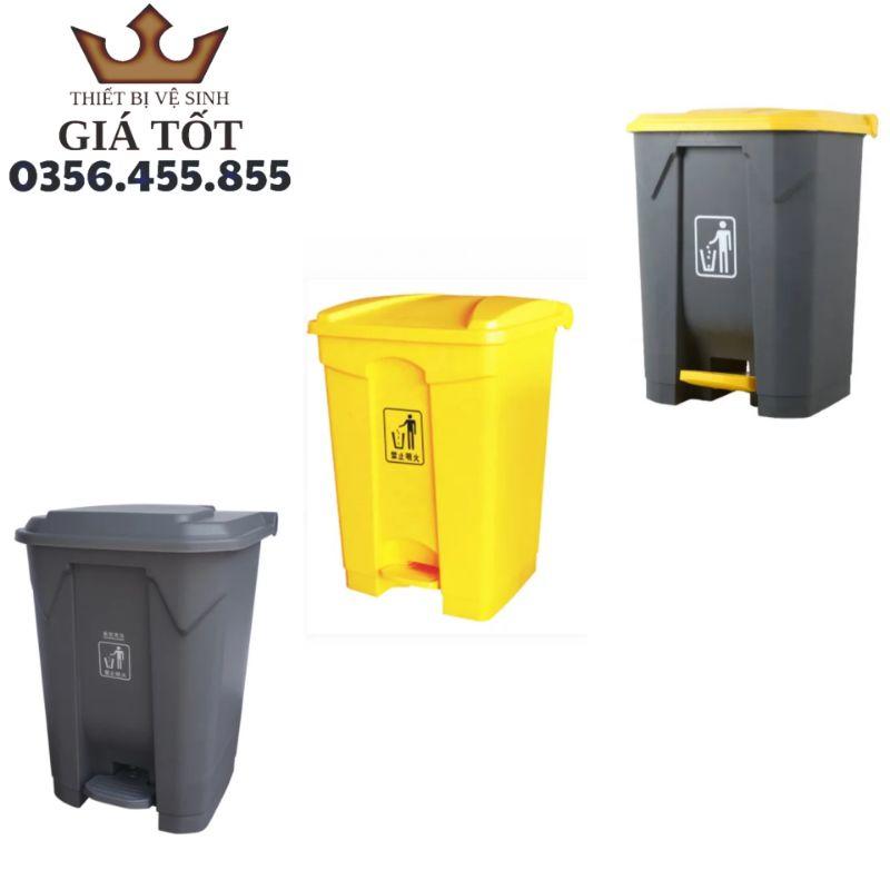 Thùng rác nhựa đạp chân BAIYUN 45L (Màu xanh lá, xám, vàng)