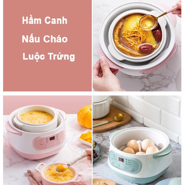 Nồi Nấu Cháo Chậm SeKa, Nồi Đa Năng Ninh, Hầm, Chưng, Hấp. Nồi Ăn Dặm Cho Bé. Nồi Chưng Yến Hàng Chính Hãng