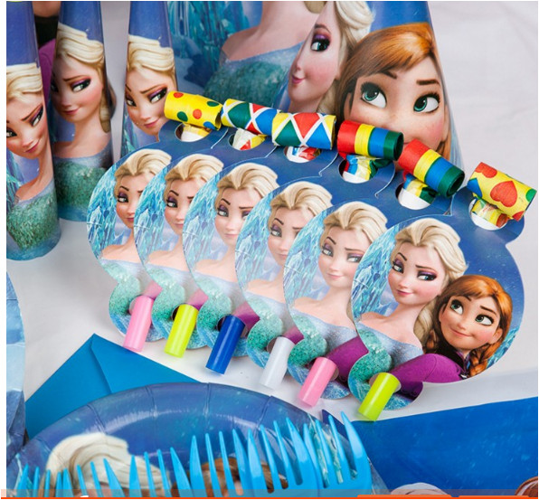 Sét trang trí sinh nhật 16 món  đầy đủ cho bé gái chủ đề công chúa ELSA