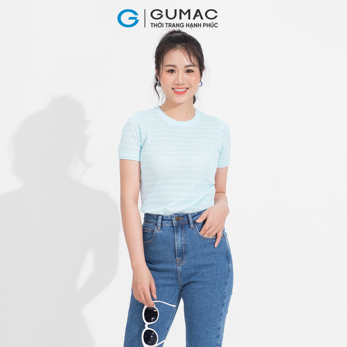 Áo thun dệt họa tiết GUMAC ATD05037