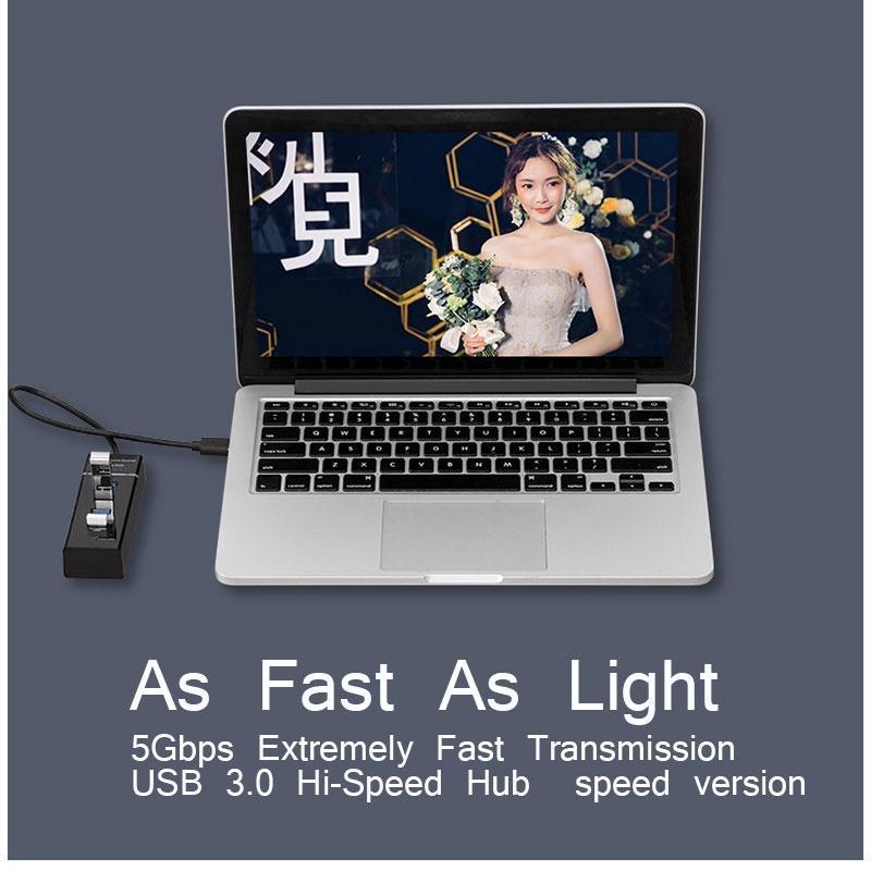4 cổng USB 3.0 HUB Với chỉ báo màu xanh Bộ mở rộng tốc độ cao