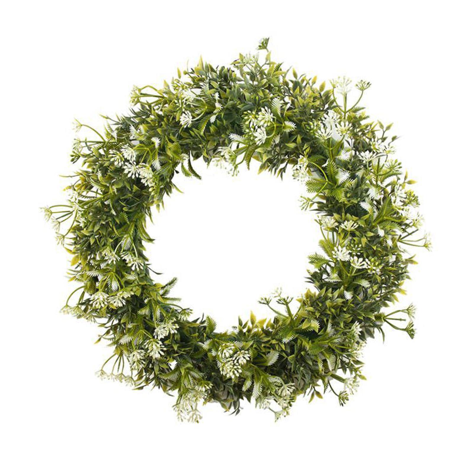 Artificial Green Leaves Wreath Round 16 inch for Home Decor